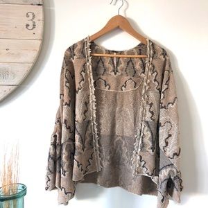 Free People | Patterned Boho Poncho Cardigan